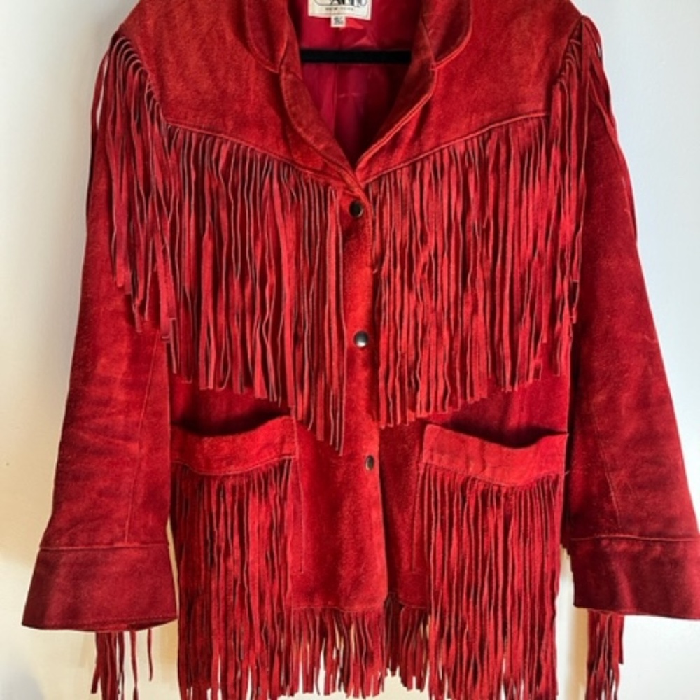Coastal Cowgirl Dream Red Suede Jacket